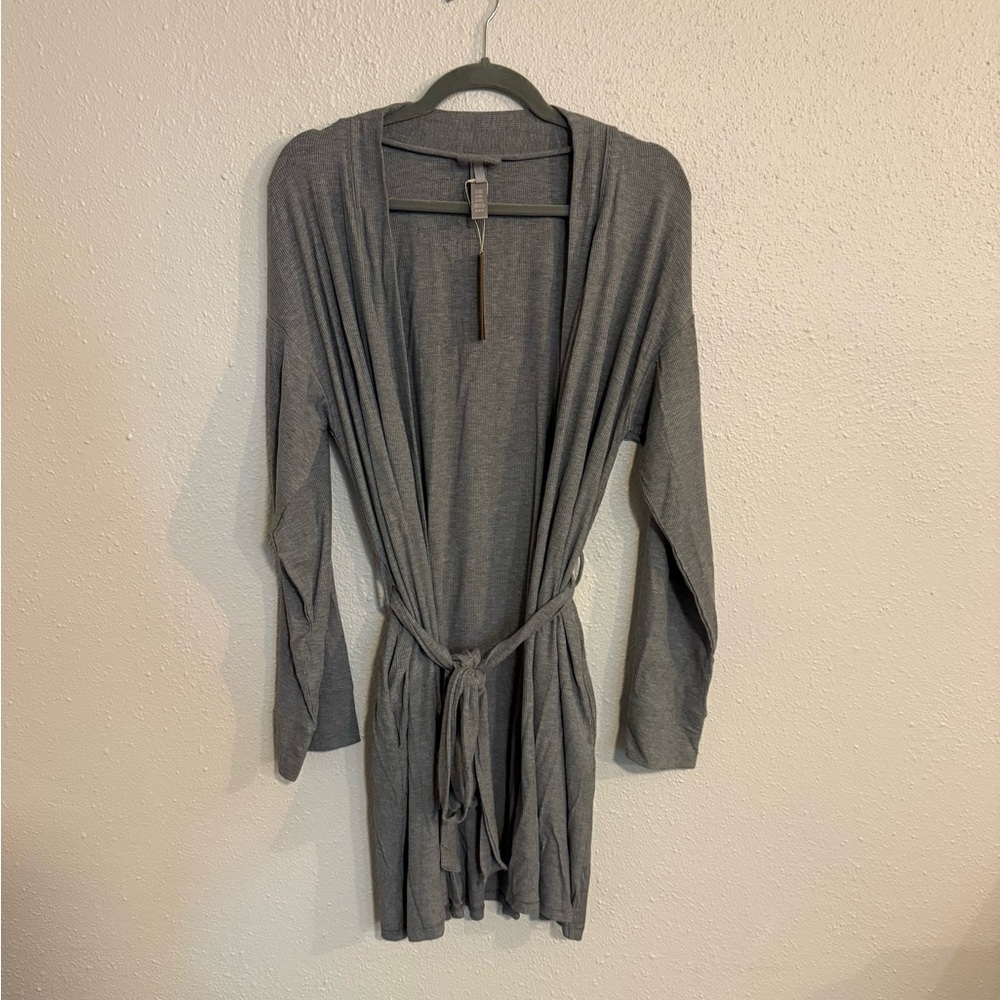 Skims Soft Lounge Short Robe - Heather Grey